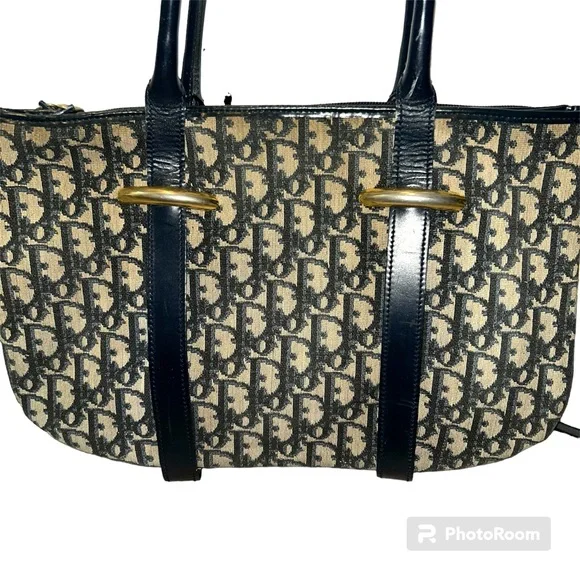 Vintage Christian Dior Navy Trotter Handbag Shoulder Bag Purse with COA - Picture 2 of 15